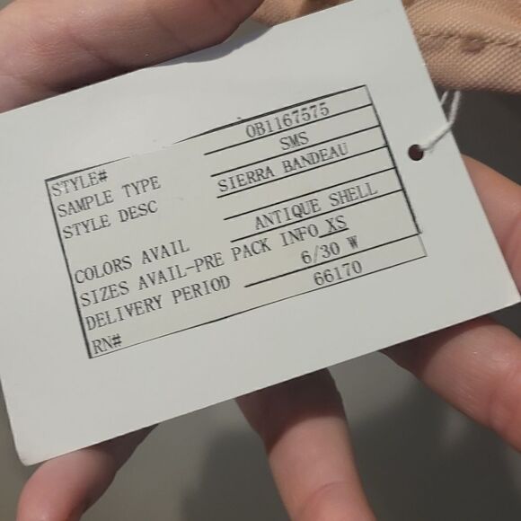 Free People Sierra Bandeau Antique Shell (Nude/Pink) XS - Picture 6 of 7